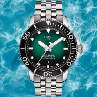 TISSOT天梭 官方授權 Seastar 1000 300米 海洋之星 潛水機械腕錶 女神節 43mm/T1204071109101