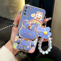 เคสสำหรับ Samsung A03S โบว์ น่ารัก ที่ใส่กระต่าย สร้อยข้อมือ ชุบ เคสโทรศัพท์ สำหรับ Samsung A03S กัน