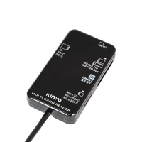 【KINYO】USB2.0多合一晶片讀卡機 加長版1.2M(ATM轉帳/報稅/儲值 KCR-6252)