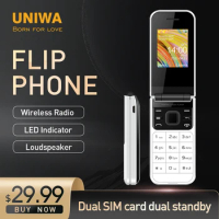 UNIWA F2720 Dual Screen Cellphone GSM Flip Phone 1.77inch 0.08MP Russian Hebrew Keyboard Button Clam