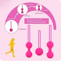 Vibrating Kegel Ball Exerciser Pelvic Floor Muscle Safe Silicone Shrink Balls Manual pink