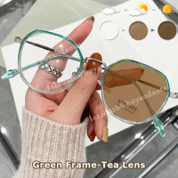 Photochromic Glasses Women Computer Glasses HD Myopia Eyeglasses Ultra-light Fashion Clear Glasses Eye Glasses