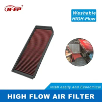 R-EP Replacement Air Filter for VW Golf VI GTI Volkswagen Eos Jetta Passat Scirocco Washable Reusable Cold Air Intake Filters