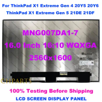 16.0" Laptop 16:10 2.5k IPS 165hz MNG007DA1-7 LCD Screen Display Replacement Panel For ThinkPad X1 Extreme Gen 4 20Y5 20Y6 Gen 5