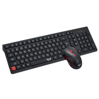 คีย์บอร์ดและเมาส์ไร้สาย สีดำ MD Tech K7+M199