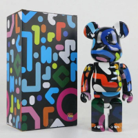 Bearbrick Color Graffiti Building Block Bear Yoon Hyup 400% 28CM Tide Play Doll Doll Joint Sound Violent Bear Ornament