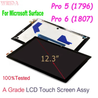 12.3" For Microsoft Surface Pro 5 1796 LCD Pro 6 1807 LCD Display Touch Screen Digitizer Assembly for Pro6 LP123WQ1 Display