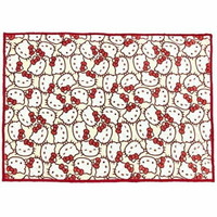 小禮堂 Hello Kitty 雙人毛毯 厚毯 蓋毯 毯被 140x200cm (紅黃 滿版)