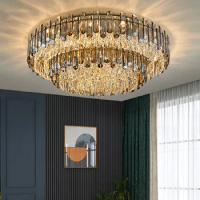 Living Room Luxury Crystal Led Ceiling Lamp Bedroom Interior Lighting Ceiling Lights Fixtures Modern Home Decor Villa Lustre