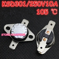 Free Shipping 10pcs/lot KSD301 105 degrees Celsius 105 C Normal Close NC Temperature Controlled Switch Thermostat 250V 10A