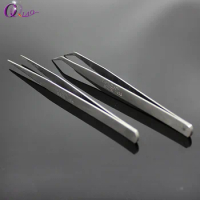 Excellent Quality 15cm Stainless Steel tweezers Bending head Straight head metal forceps Repairing Tools Dental Tool