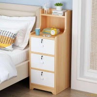 小V優購床頭櫃超窄臥室現代簡約儲物床邊櫃實木色簡易床頭夾縫收納小櫃子