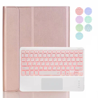 TPU Case with 7 Backlits Touch Keyboard for iPad 10.2/Pro 11/Pro 9.7/Pro 10.5 Smart Cover for iPad Air 2/Air/9.7 6th/5th+Pen