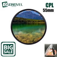 55 55mm Waterproof Circular Polarizer CPL Camera Lens Filter for Fujifilm Canon EOS Sony Pentax Olympus Nikon DSLR D5600