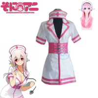 Anime Super Sonico SONICOMI Nurse Uniform Cosplay Costume Outfit Halloween Clothes