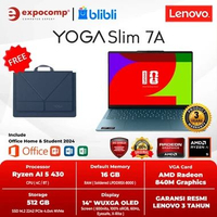 LENOVO YOGA SLIM 7a 14AGP11 48ID TIDAL TEAL AMD RYZEN AI 5-430 16GB 512 GB SSD 14 INCH OLED WIN 11 +