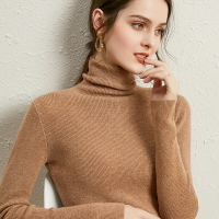 秋冬新款堆堆領針織衫羊毛高領毛衣女修身顯瘦內搭加厚套頭打底衫