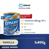 Ensure Gold StrengthPro Vanila 800 g - Nutrisi Dewasa Rendah Laktosa - 3 pcs
