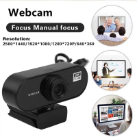 HD 720P, 1080P & 2K USB Webcam with Built-in Microphone β Plug and Play Web Camera for Online Meetin