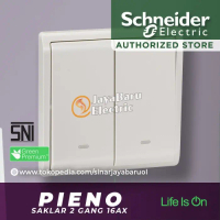 Saklar SCHNEIDER PIENO 2Gang 2 Gang 1 Arah Hotel Putih Silver Lavender - Putih, 1 Arah