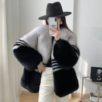 2024New Full Skin Fox Fur Grass Coat for Women's Mid length Korean Colored Casual Warm Fur Coat for Winter