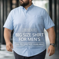 Big Size Shirt 5XL - 10XL Oversize Men's Short Sleeve Shirt |   Cotton Shirt Solid Color Plain Loose
