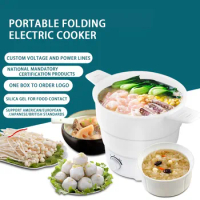 Folding Electric Cooker Pot Multifunction Mini Hot Pot Rice Cooker Student Dormitory Noodle Cooker For Kitchen Home Travel