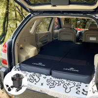 【LIFECODE】《3D TPU》單人車中床/異形充氣睡墊-酷黑-2入+車用幫浦
