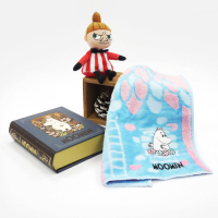 日本丸真 Moomin 嚕嚕米方巾書本禮盒 藍