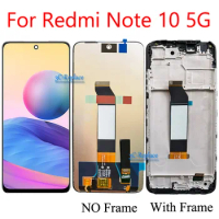 Black 6.5 Inch For Xiaomi Redmi Note 10 5G Global M2103K19G LCD Display Touch Screen Digitizer Assembly / With Frame