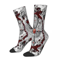 Bloody White Gothic Ankh Steampunk Socks Male Mens Women Spring Stockings Printed