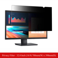32.0 inch Anti-Glare Computer Privacy Filter Screen Protector Film for Desktop Monitor Widescreen 16:9 Aspect Ratio