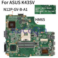 KoCoQin K43SV Laptop motherboard For ASUS X43S A43S K43S A83S A84S K43SV GT520M 1GB Mainboard REV:4.1 HM65 N12P-GV-B-A1