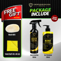 【CP CAR Detailer】W2C Car Wash + Coating Set | Syampu Kereta 500ml + Quick Coating 500ml