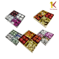 [COD] SK C643 Hiasan Pohon Natal ISI 4 Kombinasi Paket Aksesoris Gantungan Ornamen Bola Lonceng Pita