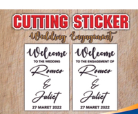 CUTTING STICKER WELCOME WEDDING SIGN / ENGAGEMENT SIGN STICKER