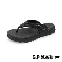 【G.P】G-tech Foam 舒適高彈人字拖鞋 男鞋(黑色)