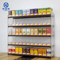5 Packs Cigarette Display Cabinet with Pusher Aluminium Automatic Pusher Racks Supermarket Smoke Tobacco Stand Display Holder