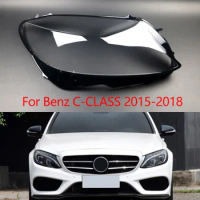For 2015-2018 Mercedes Benz W205 C180 C200 C260 C280 C300 Headlamp Cover Transparent Lampshade Headlight Shell Plexiglass