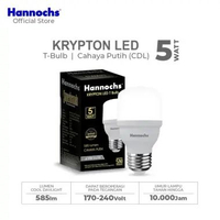 Hannochs Lampu Bohlam LED Krypton T Bulb 5W Cahaya Putih