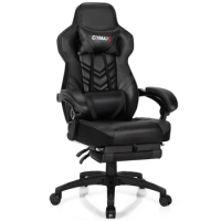 Gymax Gaming Chair Adjustable Swivel Office Computer Desk Chair w/Footrest Black