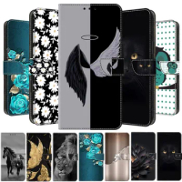 Wing Colorful Printing Leather Flip Case For Samsung Galaxy S8 S9 S10 S10E S20FE S21 S22 S23 FE Plus Ultra 5G Wallet Book Cover