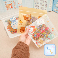 Paket Stiker Mini Pouch Karakter Stiker Lembar Pinset Akrilik Biji lada jurnaling journal set buku a