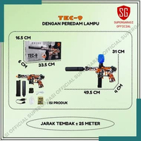Mainan water beads Tec-9 elektrik otomatis tembakan anak LED