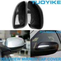 2PCS LHD RHD Car Styling Real Dry Carbon Fiber Rearview Side Mirror Cover Cap Shell Trim Decorative Sticker For Mazda RX8