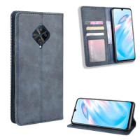 Vivo X50 Lite X50LITE Case Wallet Flip Style Vintage Skin Leather Phone Bag Cover For vivo X50 Lite Case With Photo frame