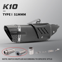 Motorcycle exhaust size 51 mm. Universal type with DB killer for R3 R25 Z400 Z900 MT07 MT09 ninja650