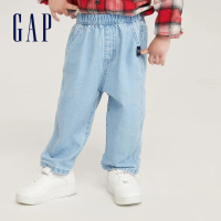 【GAP】男幼童裝 純棉錐形鬆緊牛仔褲-淺藍色(811482)