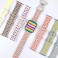 Sport Strap for Apple Watch Band Ultra 49/44mm 45mm 38/40mm/41mm Silicone Letter Bracelet correa For iWatch Series 8 7 6 4 5 3