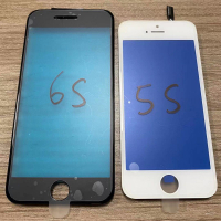 หน้าจอสัมผัสสำหรับ IP 6S Plus iPhone 6 8 7 5 5S เครื่องอ่านพิกัดแก้วแสดงผล LCD พร้อมกรอบโลหะสติ๊กเกอ